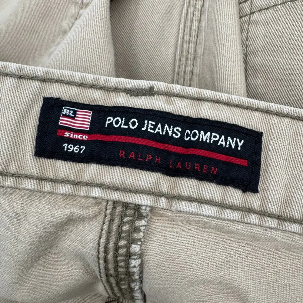 Polo Jeans Co Shorts Mens 40 (41x10.5 ACTUAL) Khaki Tan Carpenter Short‎ Vintage